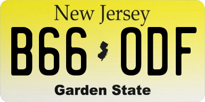 NJ license plate B66ODF