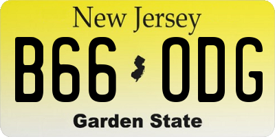 NJ license plate B66ODG