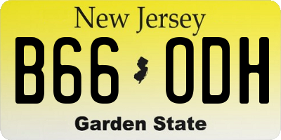NJ license plate B66ODH