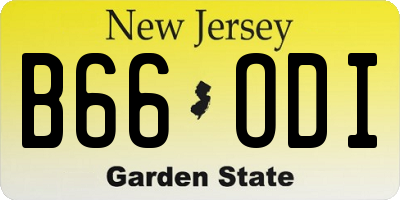NJ license plate B66ODI