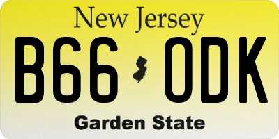NJ license plate B66ODK