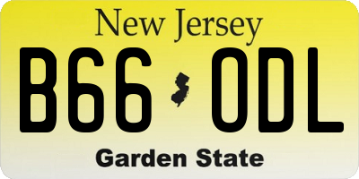 NJ license plate B66ODL