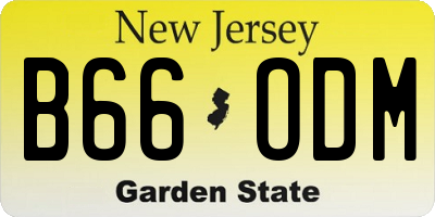 NJ license plate B66ODM