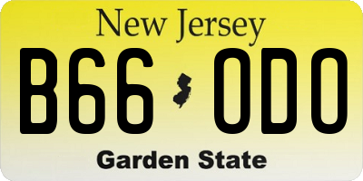 NJ license plate B66ODO