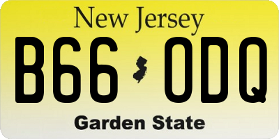 NJ license plate B66ODQ