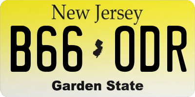 NJ license plate B66ODR