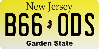 NJ license plate B66ODS