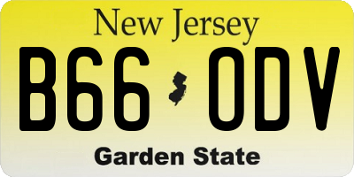 NJ license plate B66ODV