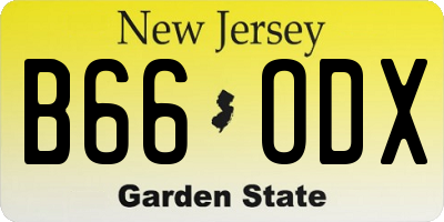 NJ license plate B66ODX