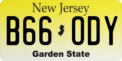 NJ license plate B66ODY