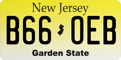 NJ license plate B66OEB
