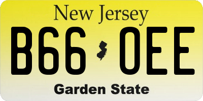 NJ license plate B66OEE