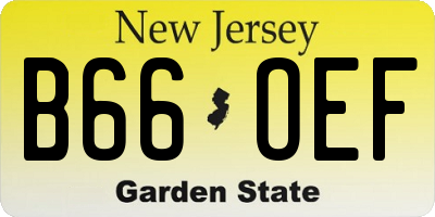 NJ license plate B66OEF