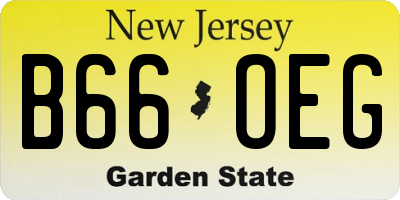 NJ license plate B66OEG