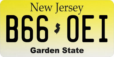 NJ license plate B66OEI