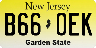 NJ license plate B66OEK