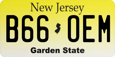 NJ license plate B66OEM