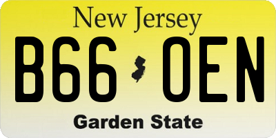 NJ license plate B66OEN