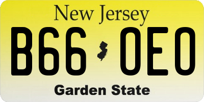 NJ license plate B66OEO