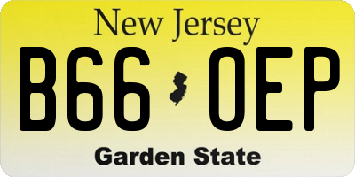 NJ license plate B66OEP