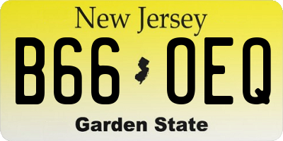 NJ license plate B66OEQ