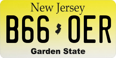 NJ license plate B66OER
