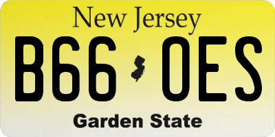 NJ license plate B66OES