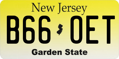 NJ license plate B66OET
