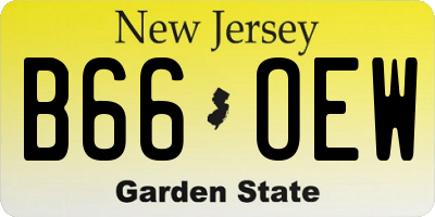 NJ license plate B66OEW