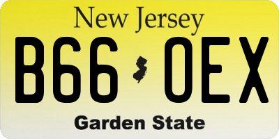 NJ license plate B66OEX