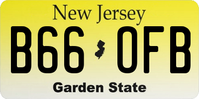 NJ license plate B66OFB
