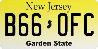 NJ license plate B66OFC