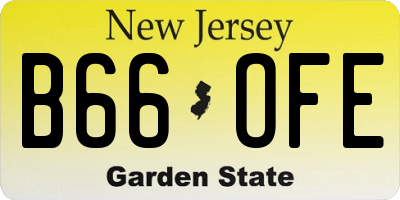 NJ license plate B66OFE