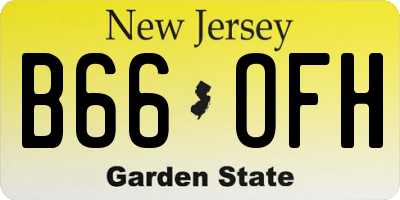 NJ license plate B66OFH