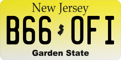 NJ license plate B66OFI