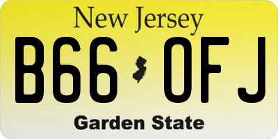 NJ license plate B66OFJ