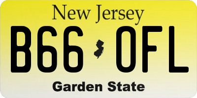 NJ license plate B66OFL