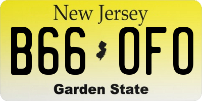 NJ license plate B66OFO