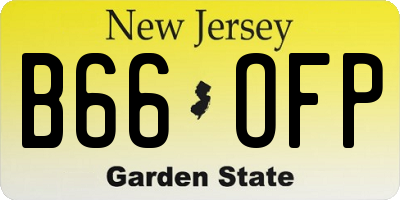 NJ license plate B66OFP