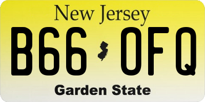 NJ license plate B66OFQ