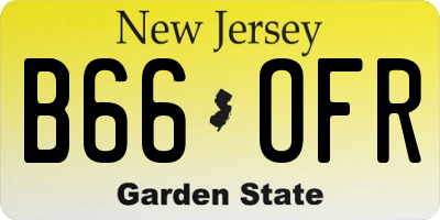 NJ license plate B66OFR