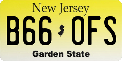 NJ license plate B66OFS