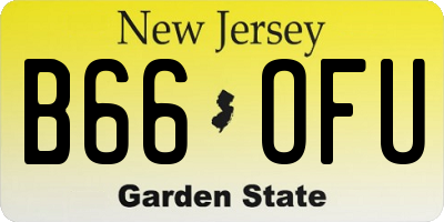 NJ license plate B66OFU