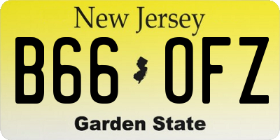 NJ license plate B66OFZ