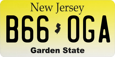 NJ license plate B66OGA