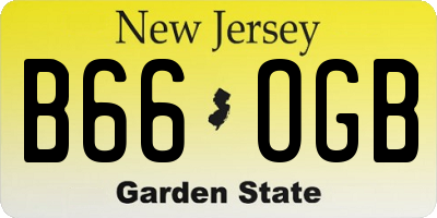 NJ license plate B66OGB