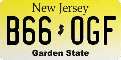 NJ license plate B66OGF