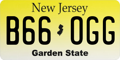 NJ license plate B66OGG