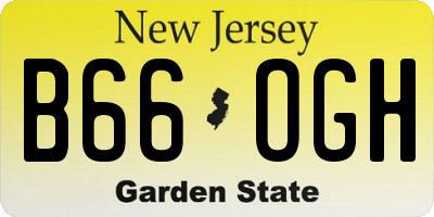 NJ license plate B66OGH