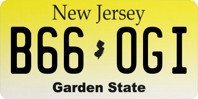 NJ license plate B66OGI